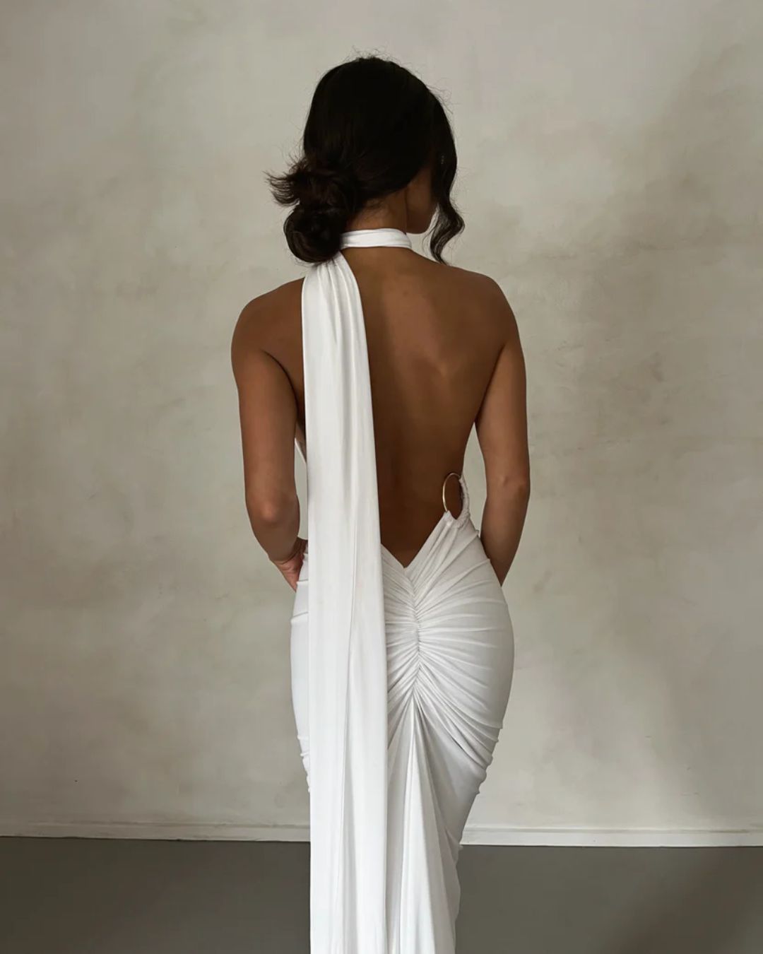 Vyla™ Garze Backless Rose Maxi Dress