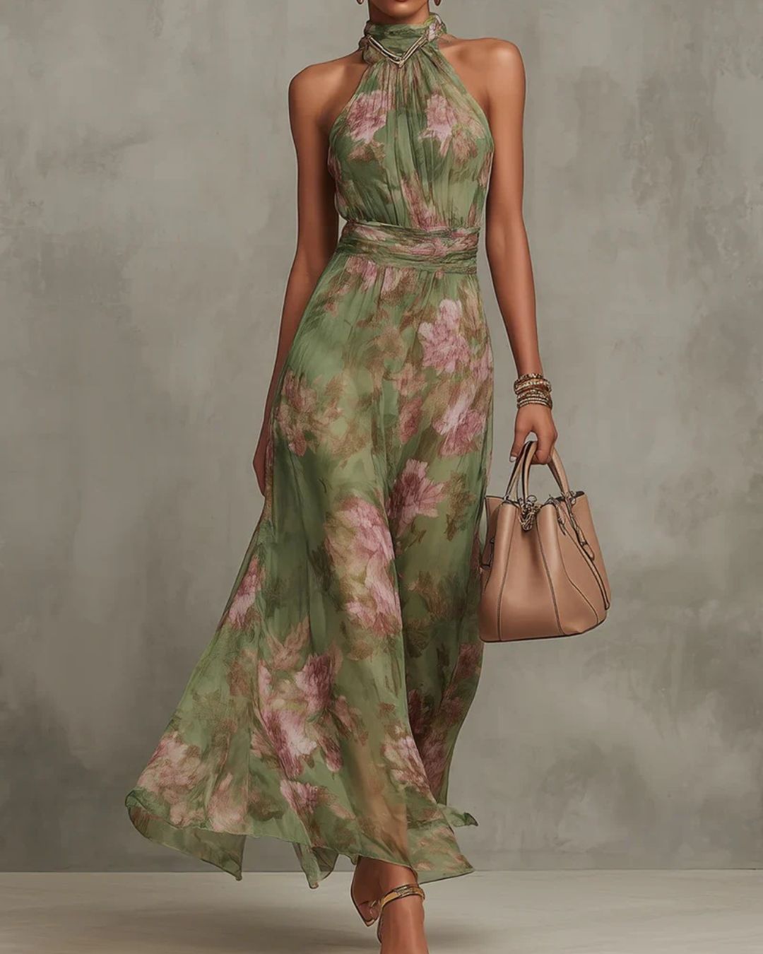 Vyla™ Gathered Halter Midi Dress