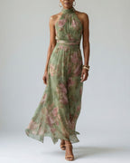 Vyla™ Gathered Halter Midi Dress