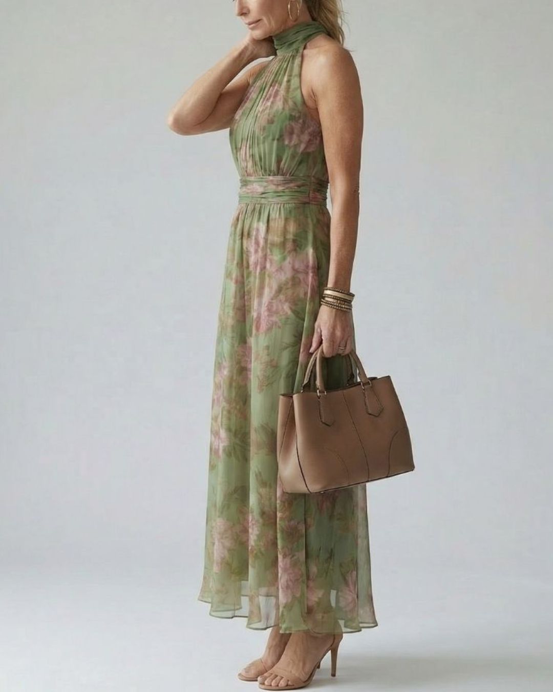 Vyla™ Gathered Halter Midi Dress