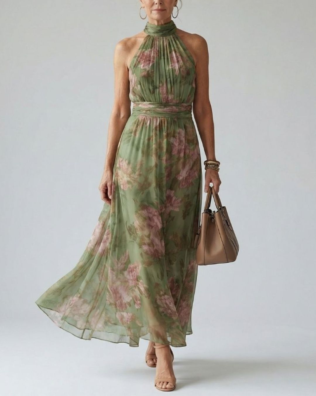 Vyla™ Gathered Halter Midi Dress