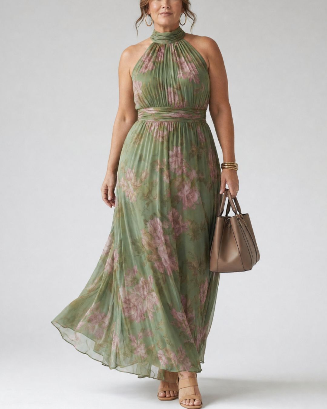 Vyla™ Gathered Halter Midi Dress