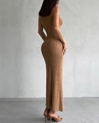 Vyla™ Knit Elegant Evening Dress Women High Waist Slim Sleeveless Bodycon Maxi
