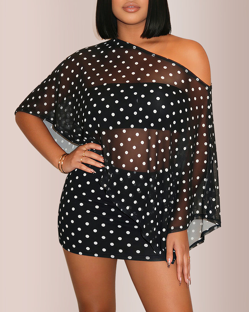 Vyla™ Sheer Asymmetrical Two-Piece Set