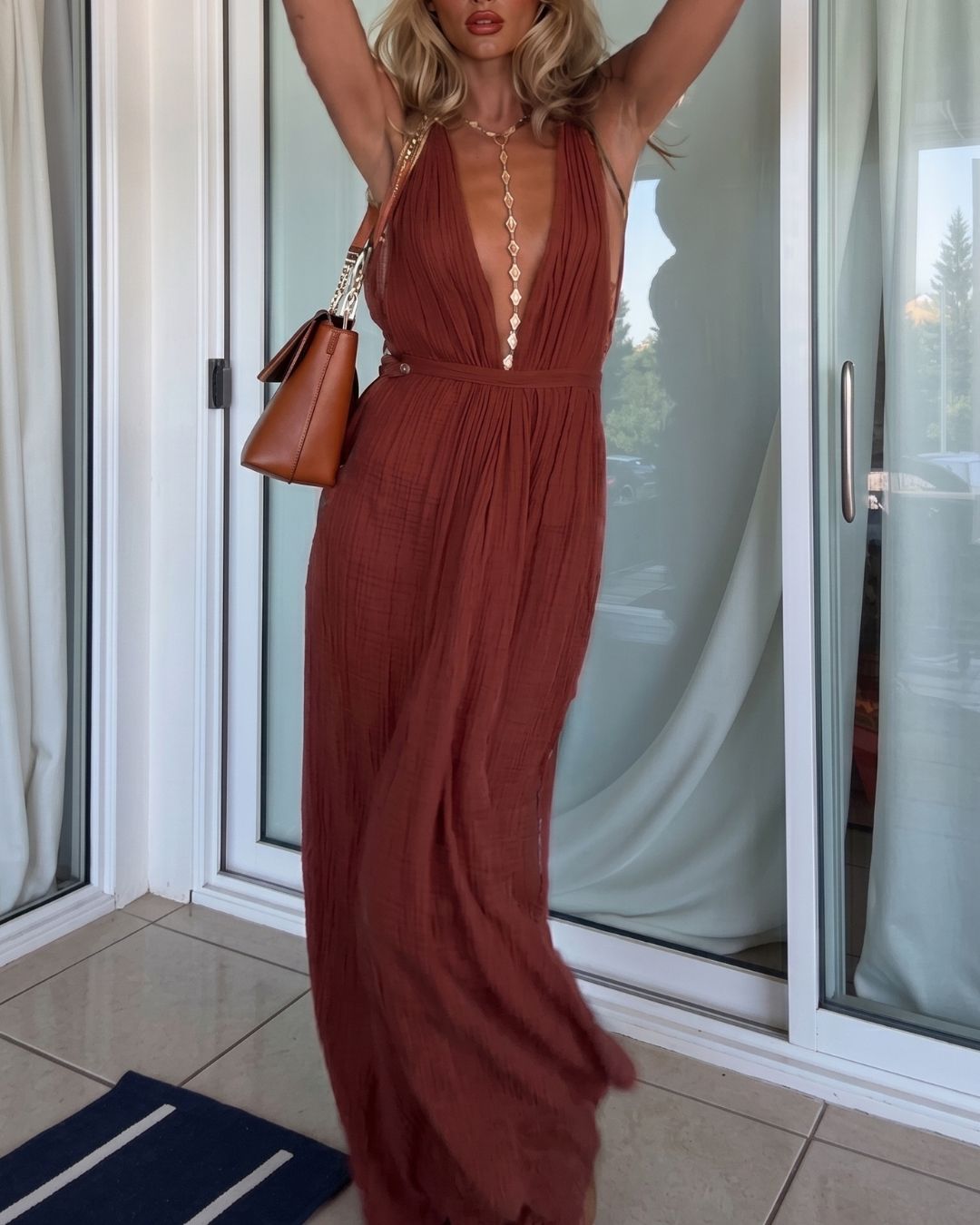 Vyla™ Vacation Style V-neck Lace-up Jumpsuit