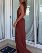 Vyla™ Vacation Style V-neck Lace-up Jumpsuit