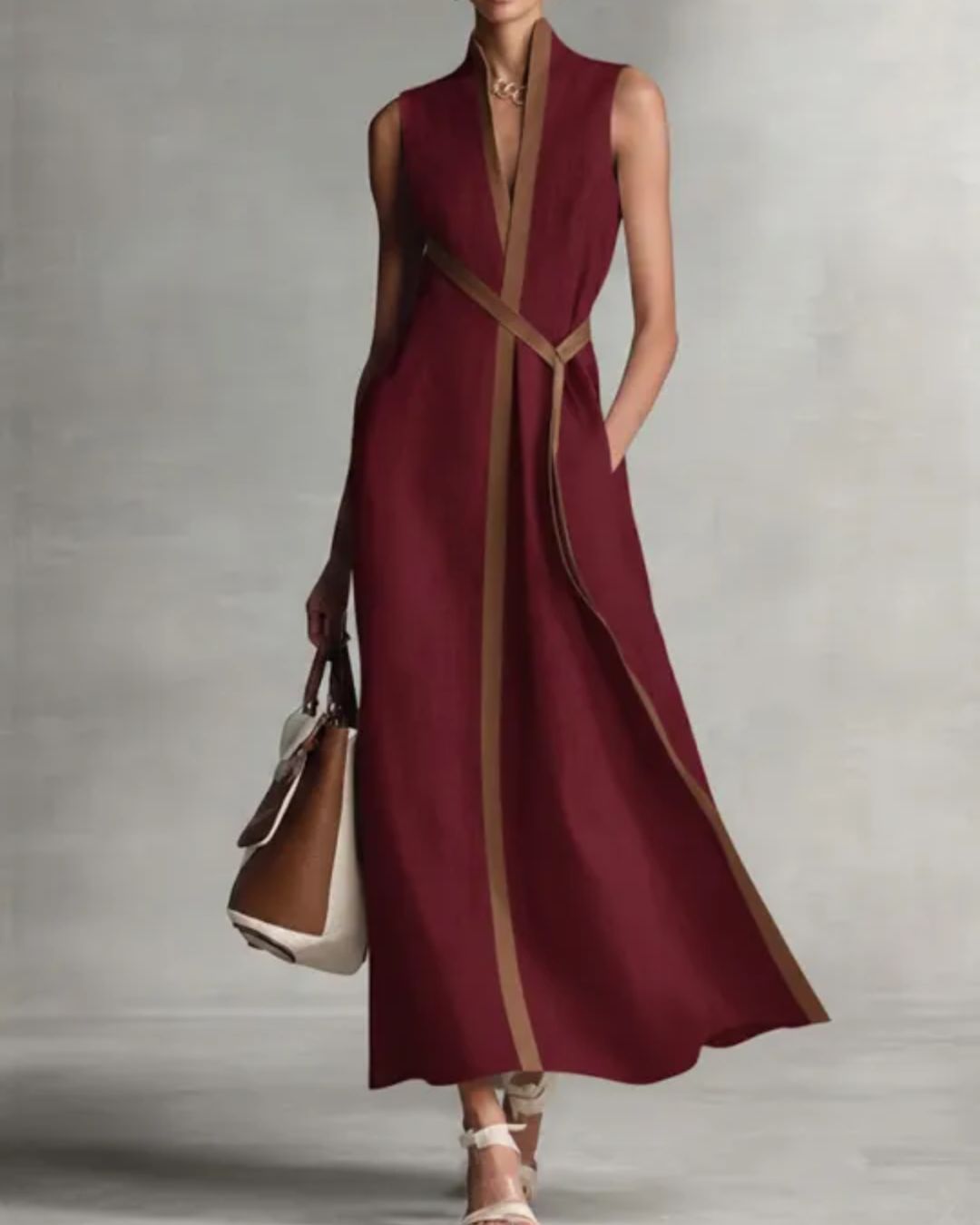 Vyla™ Stand-Up Collar Sleeveless Casual Loose Dress