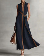 Vyla™ Stand-Up Collar Sleeveless Casual Loose Dress