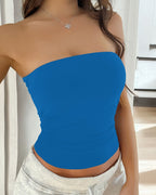 Vyla™ Y2K Essential Knit Seamless StraplessTube Top