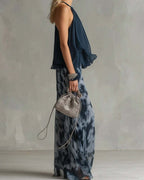Vyla™ Ludovica Off-Shoulder Blouse and Pants Set Elegant Two-Piece Outfit