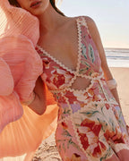 Vyla™ Desert Rose Print Maxi Dress
