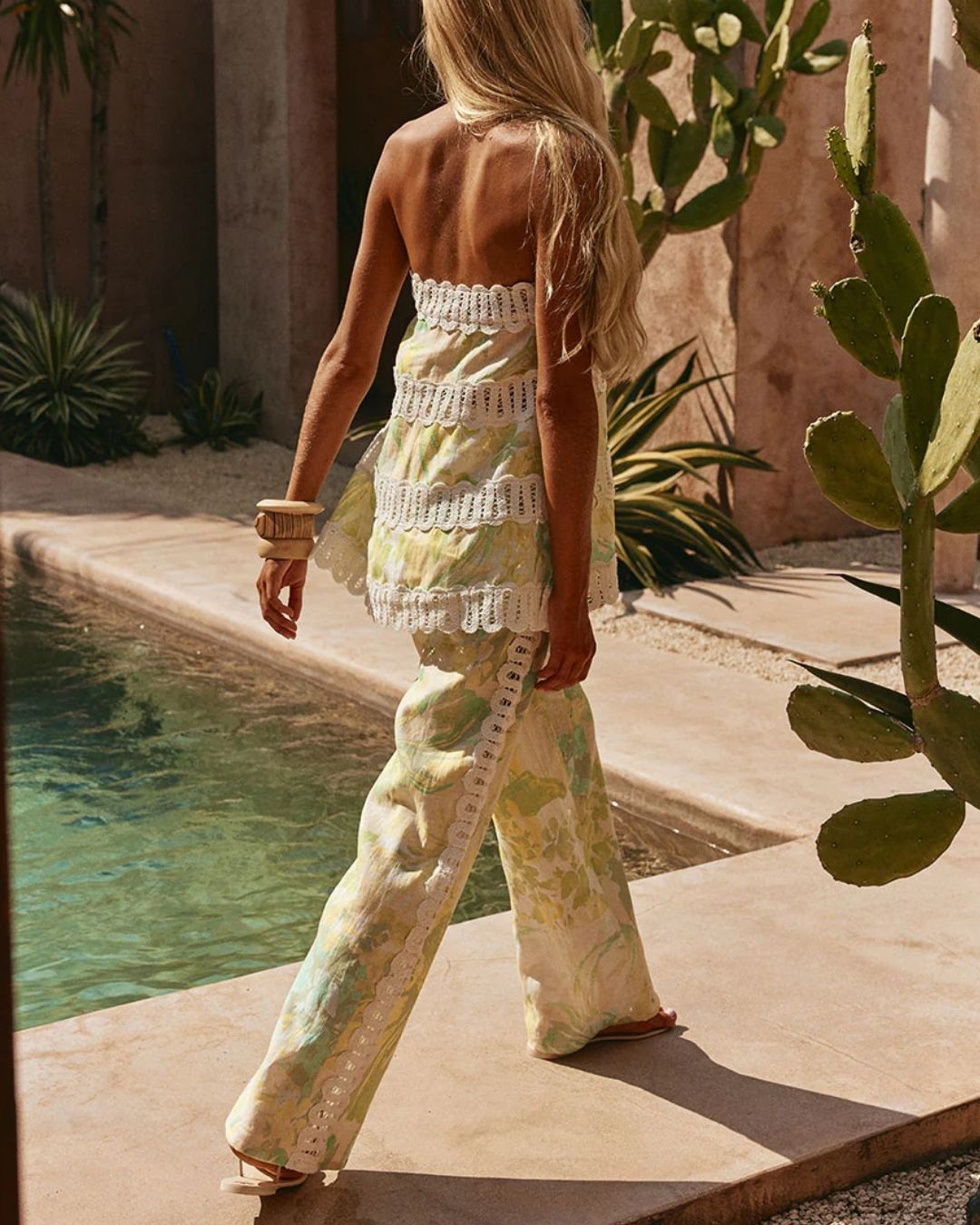 Vyla™ Lemon Floral Strappy Two-Piece Set Elegant Outfit
