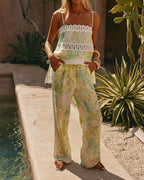 Vyla™ Lemon Floral Strappy Two-Piece Set Elegant Outfit