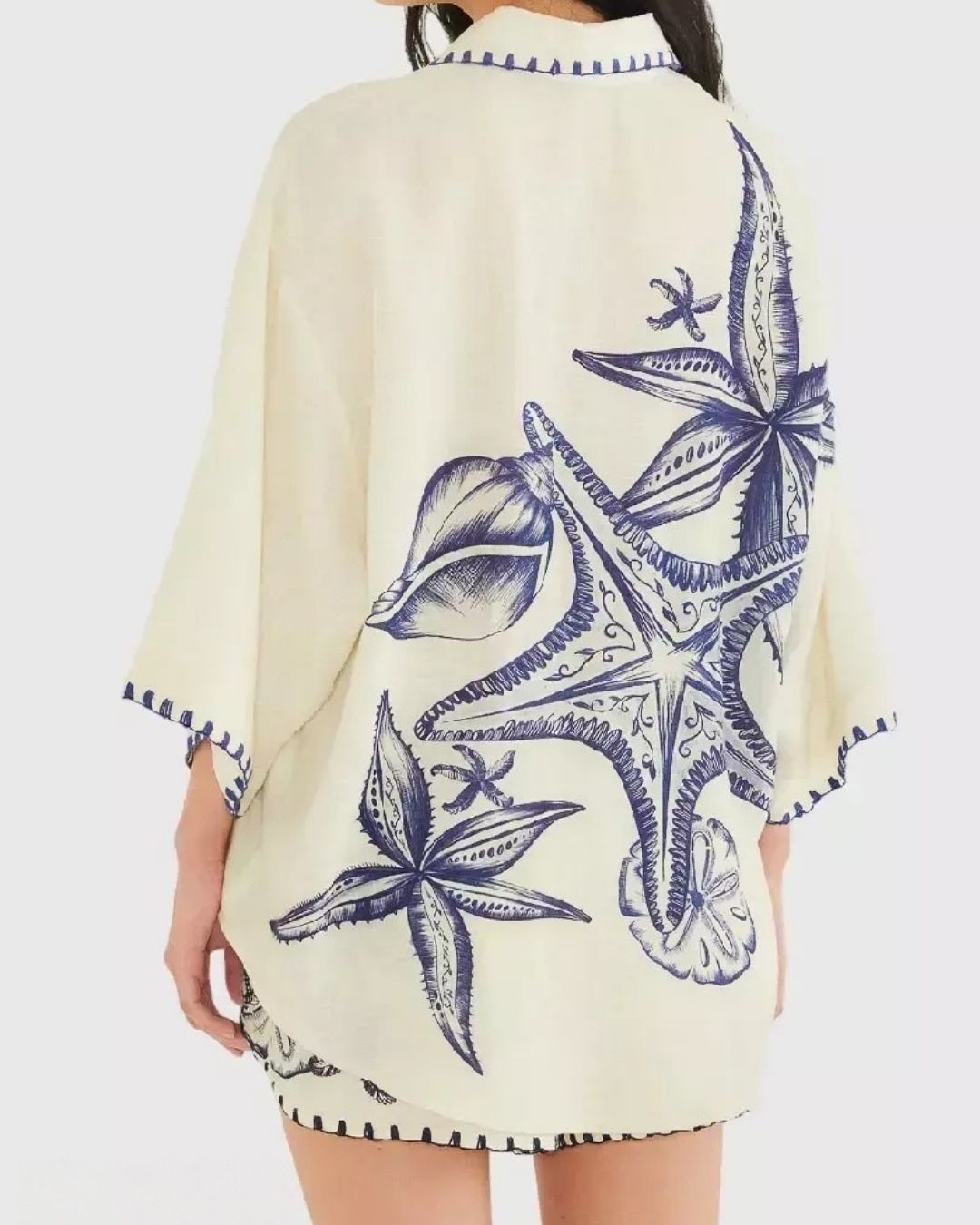 Vyla™ Seashell Print Shirt & Shorts Set
