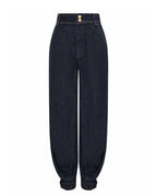Vyla™ Modern Denim Capelet & High-Waist Tapered Pants Two-Piece Set