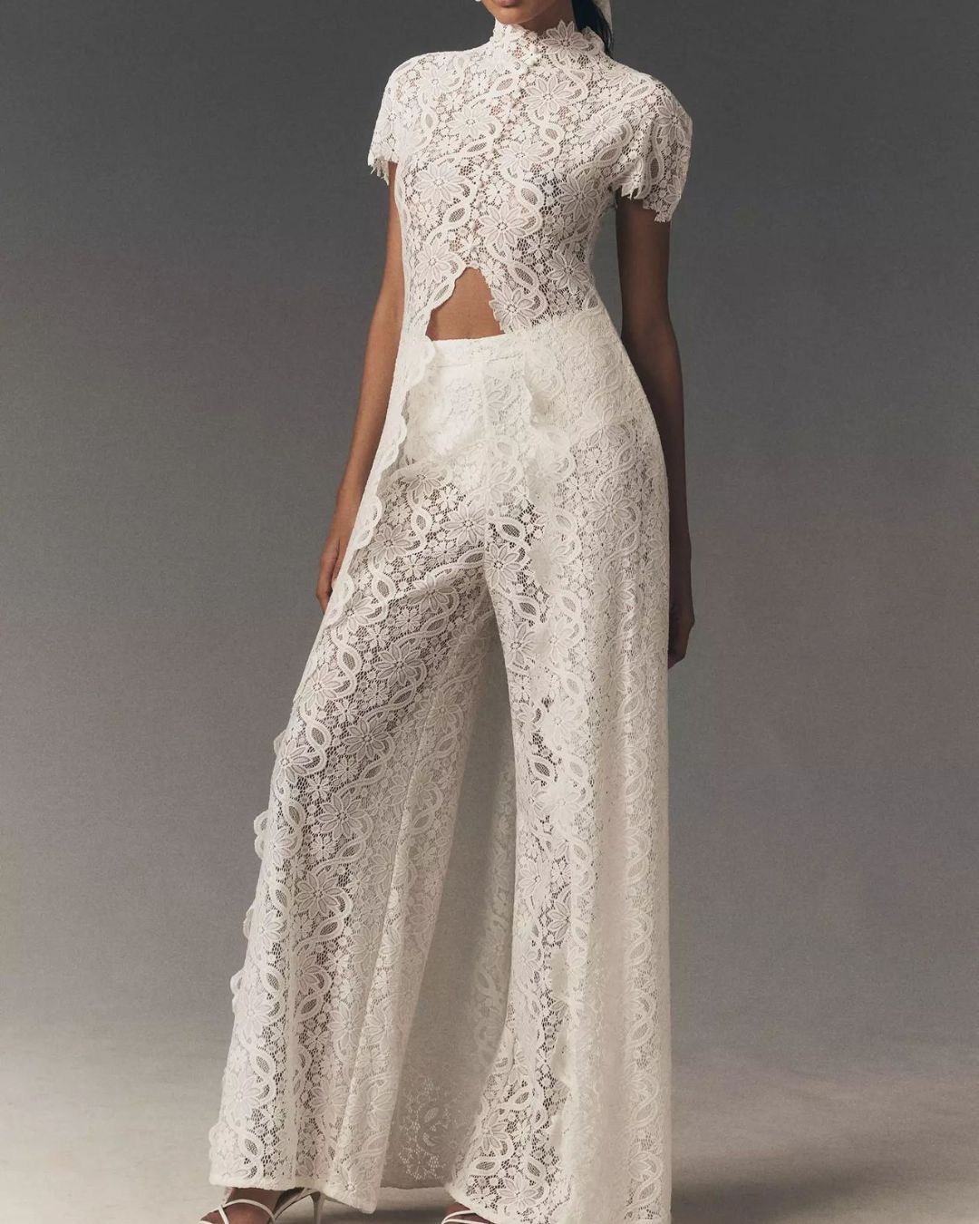 Vyla™ Elegant Lace Ensemble High Neck Intricate Lace Cut-Out Set