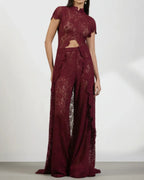 Vyla™ Elegant Lace Ensemble High Neck Intricate Lace Cut-Out Set