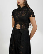 Vyla™ Elegant Lace Ensemble High Neck Intricate Lace Cut-Out Set