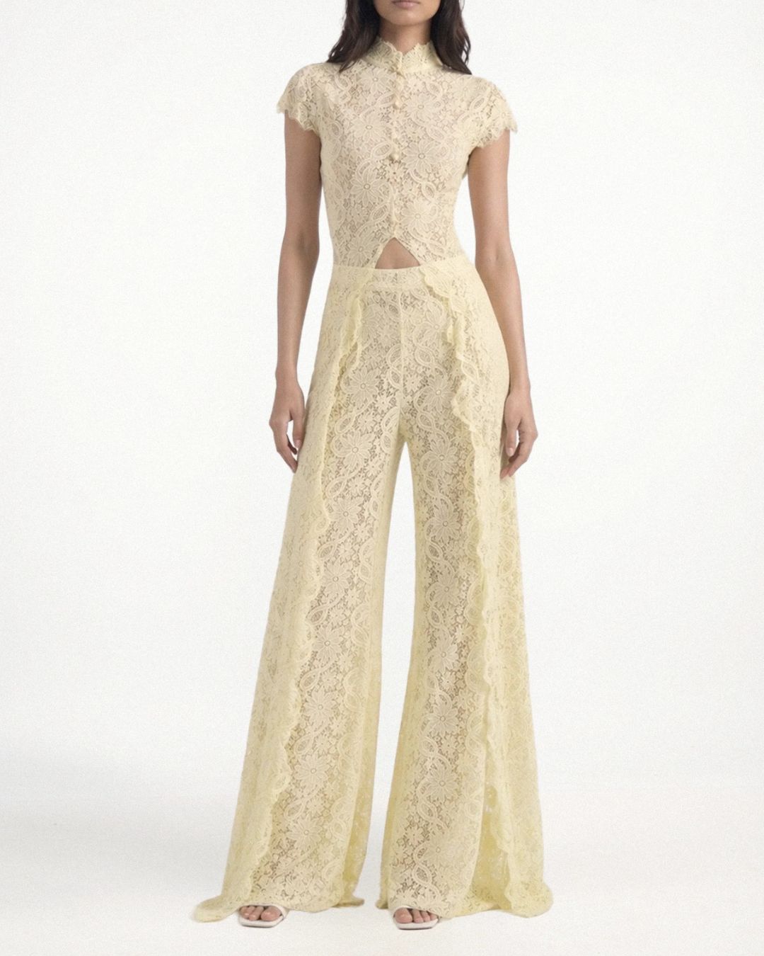 Vyla™ Elegant Lace Ensemble High Neck Intricate Lace Cut-Out Set