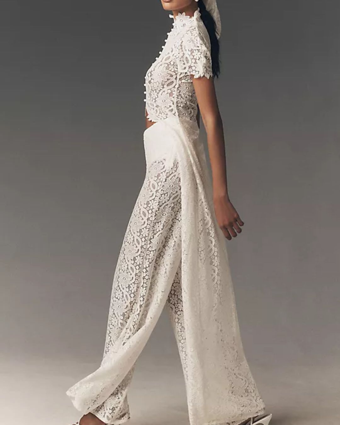 Vyla™ Elegant Lace Ensemble High Neck Intricate Lace Cut-Out Set