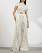 Vyla™ Elegant Lace Ensemble High Neck Intricate Lace Cut-Out Set