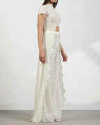 Vyla™ Elegant Lace Ensemble High Neck Intricate Lace Cut-Out Set