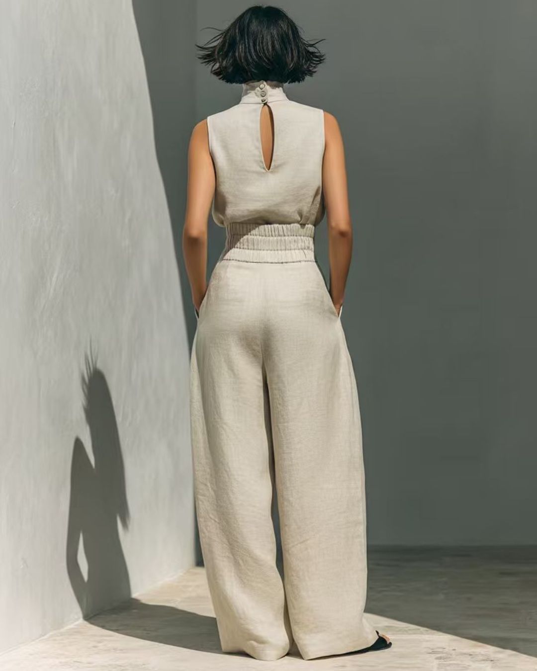 Vyla™ Sleeveless Top Wide Leg Pants Minimalist Two-Piece Outfit