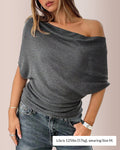 Vyla™ Slouchy One-Shoulder Ruched Batwing T-Shirt