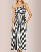 Vyla™ Breezy Summer Nights Striped Off-Shoulder Maxi Dress