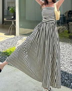 Vyla™ Breezy Summer Nights Striped Off-Shoulder Maxi Dress