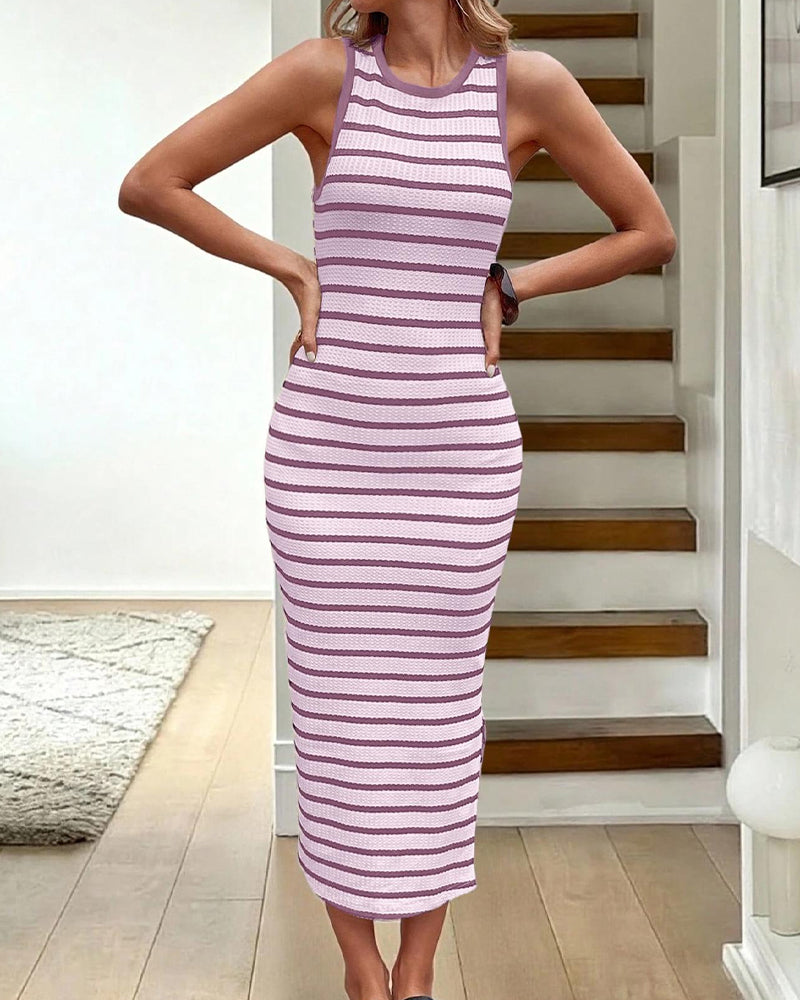 Vyla™ Striped Sleeveless Knit Maxi Dress