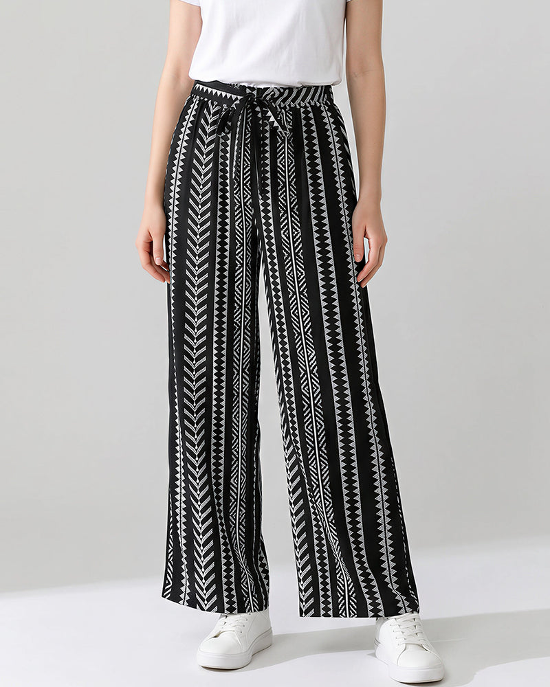 Vyla™ Bohemian Print Tie-Waist Wide Leg Beach Pants