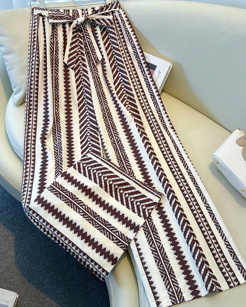 Vyla™ Bohemian Print Tie-Waist Wide Leg Beach Pants