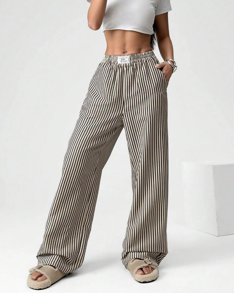Vyla™ Harajuku Striped High-Waisted Wide Leg Lounge Pants