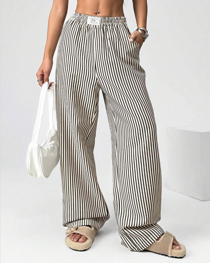 Vyla™ Harajuku Striped High-Waisted Wide Leg Lounge Pants