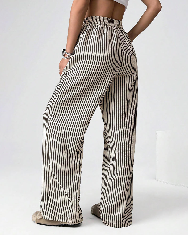 Vyla™ Harajuku Striped High-Waisted Wide Leg Lounge Pants