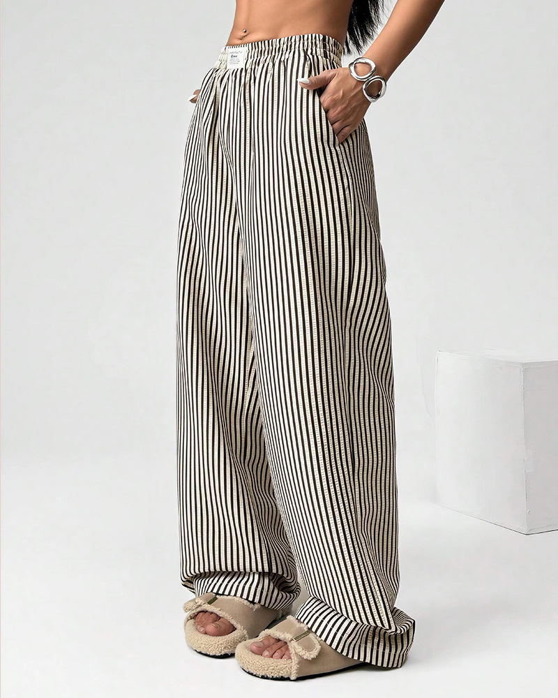 Vyla™ Harajuku Striped High-Waisted Wide Leg Lounge Pants