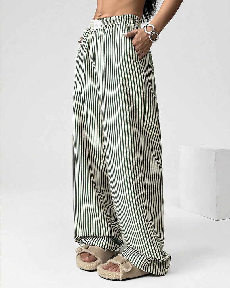 Vyla™ Harajuku Striped High-Waisted Wide Leg Lounge Pants