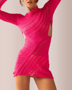 Vyla™ Textured Knit Side-Cutout Bodycon Mini Dress