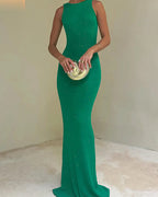 Vyla™ Shimmer Open Back Knit Maxi Dress