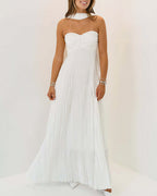 Vyla™ Pleated Halter Neck Corset Back Maxi Party Dress
