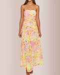 Vyla™ Floral Strapless Smocked Maxi Dress