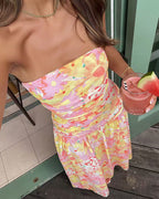 Vyla™ Floral Strapless Smocked Maxi Dress