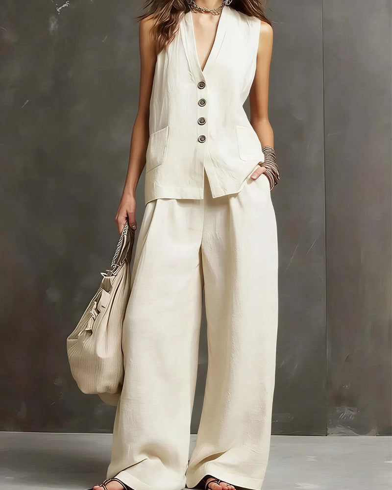 Vyla™ Breezy Summer Waistcoat & Trousers Suit