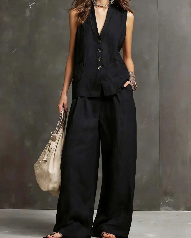 Vyla™ Breezy Summer Waistcoat & Trousers Suit
