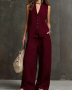 Vyla™ Breezy Summer Waistcoat & Trousers Suit
