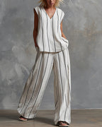 Vyla™ Effortless Striped Linen Two-Piece Set