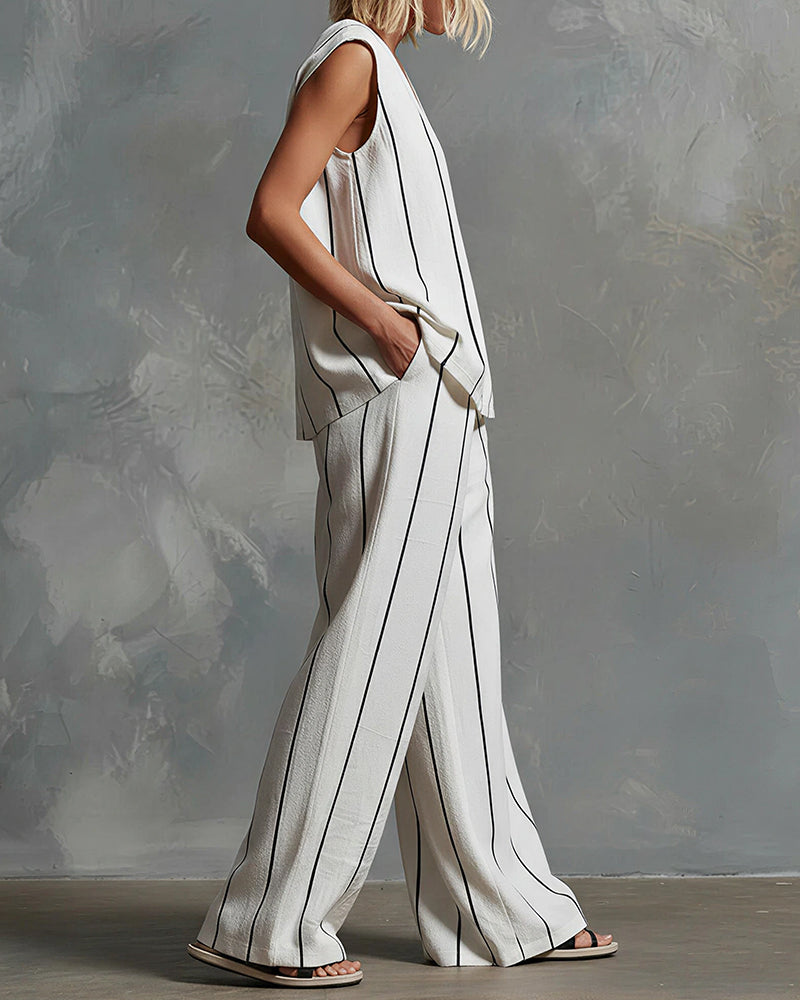 Vyla™ Effortless Striped Linen Two-Piece Set