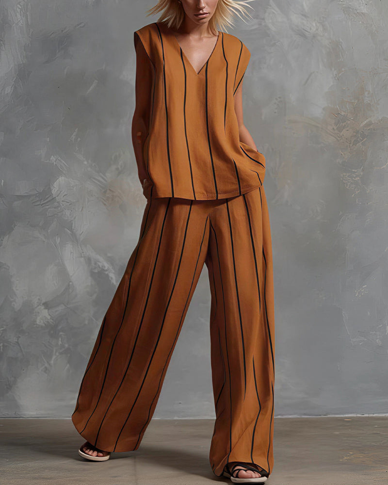 Vyla™ Effortless Striped Linen Two-Piece Set