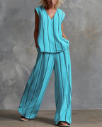 Vyla™ Effortless Striped Linen Two-Piece Set